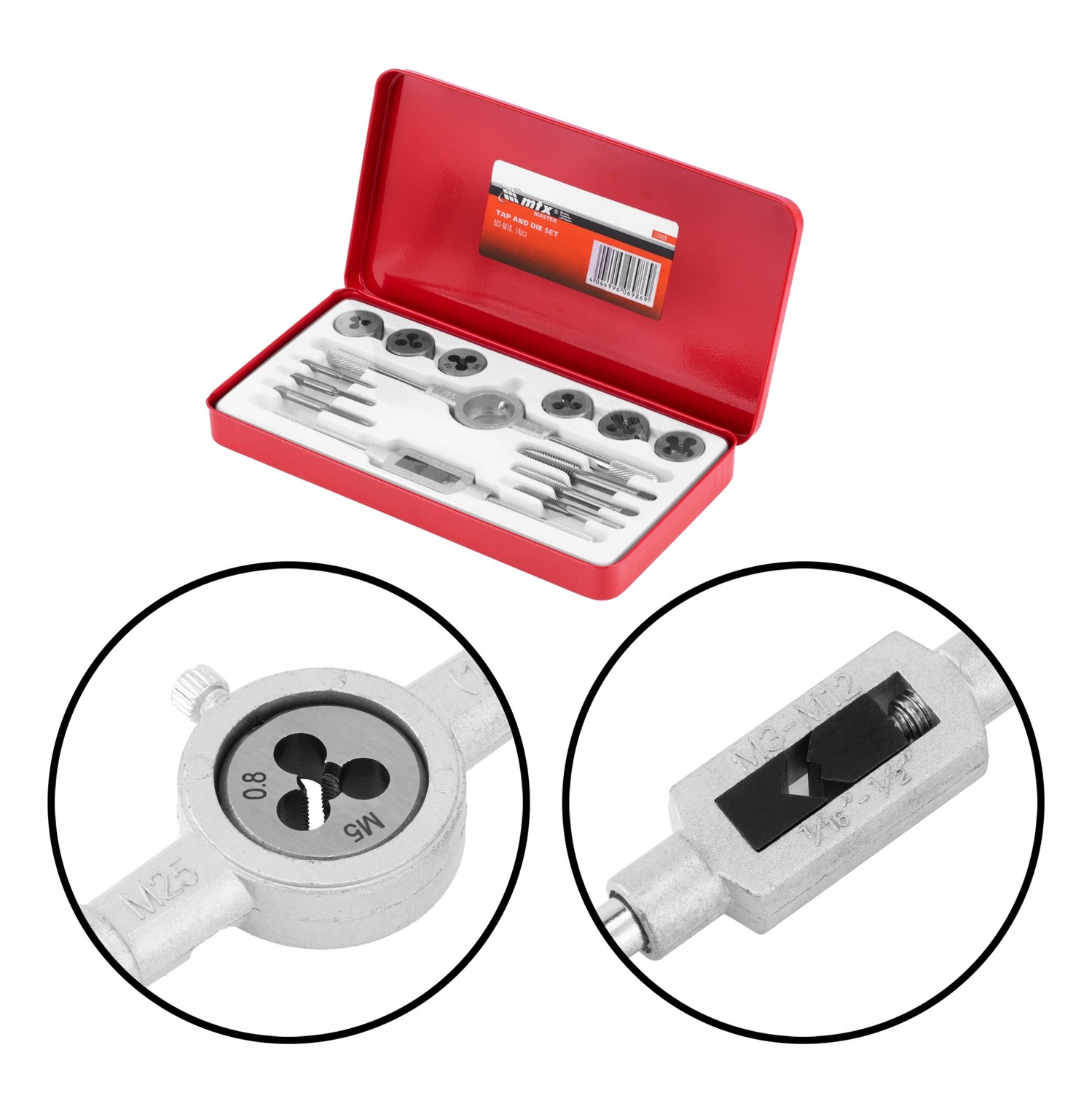 MTX Tap- en Stansset M3-M10 14-delig