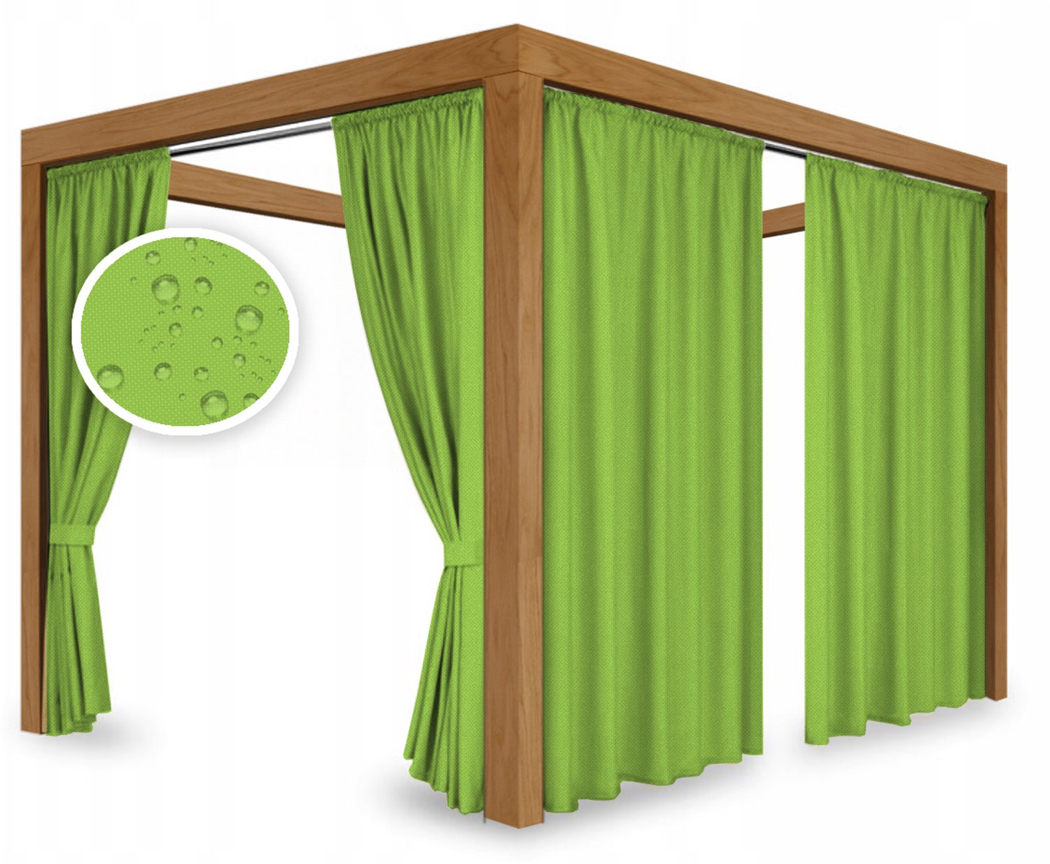 Waterdicht Terrasgordijn Balkon Pergola 220x155cm Lichtgroen