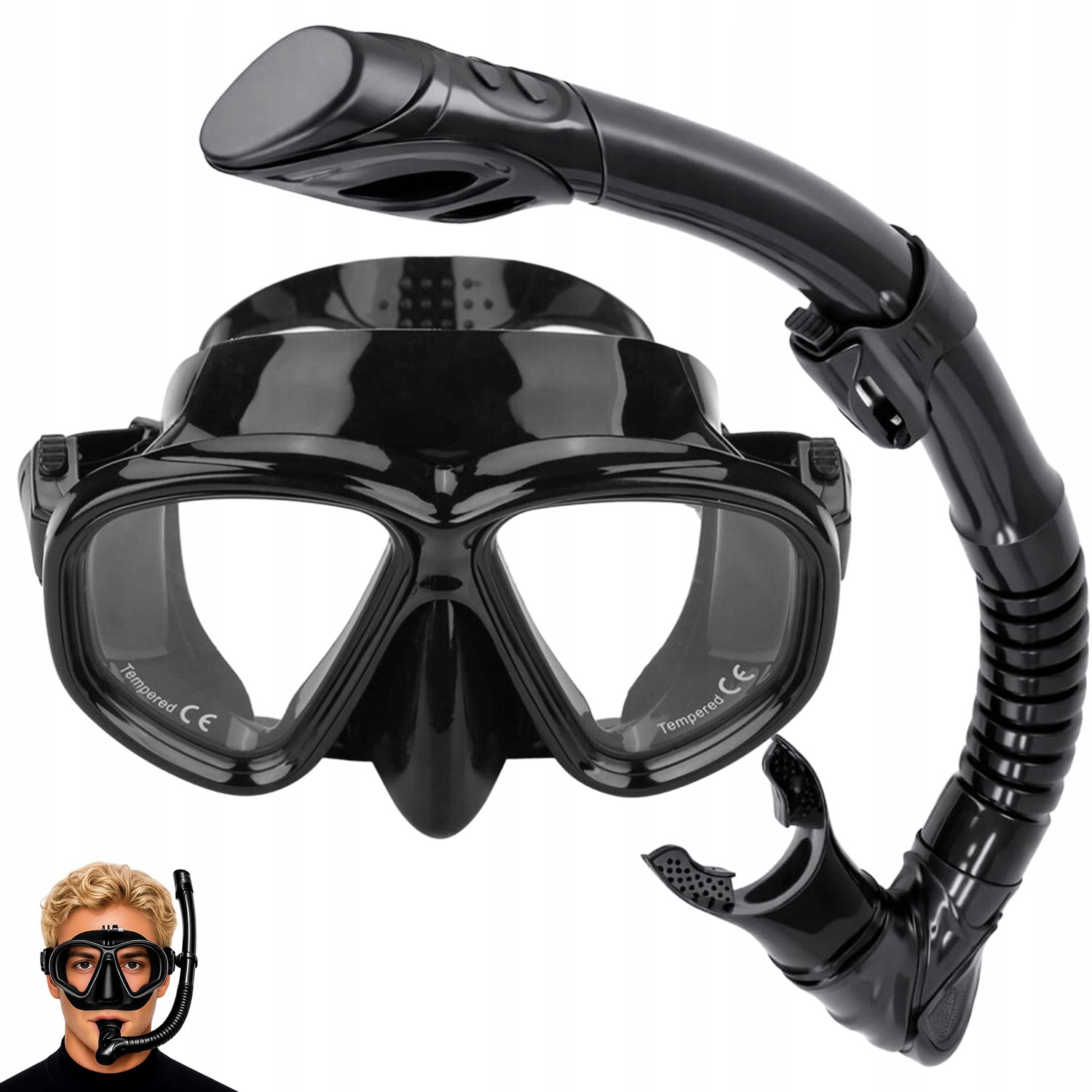Snorkel Set: Duikbril met 180° Zicht & Ademhalingspijp