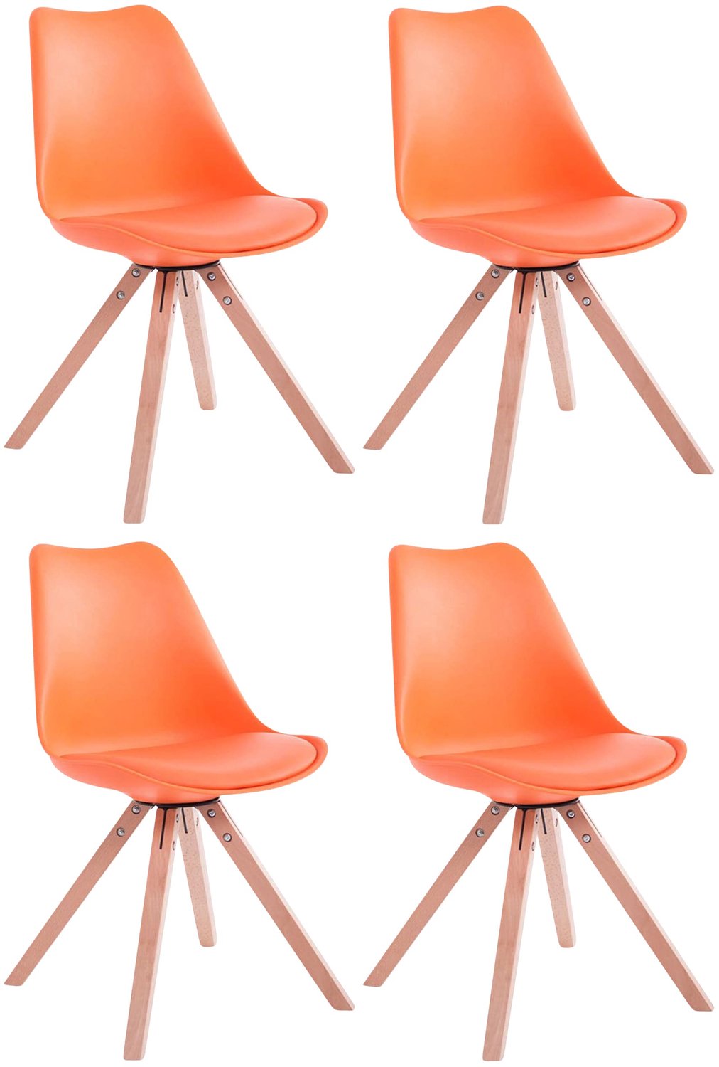 Luxe Comfort Torino 0282 stoelen (set van 4) - kunstleer - oranje