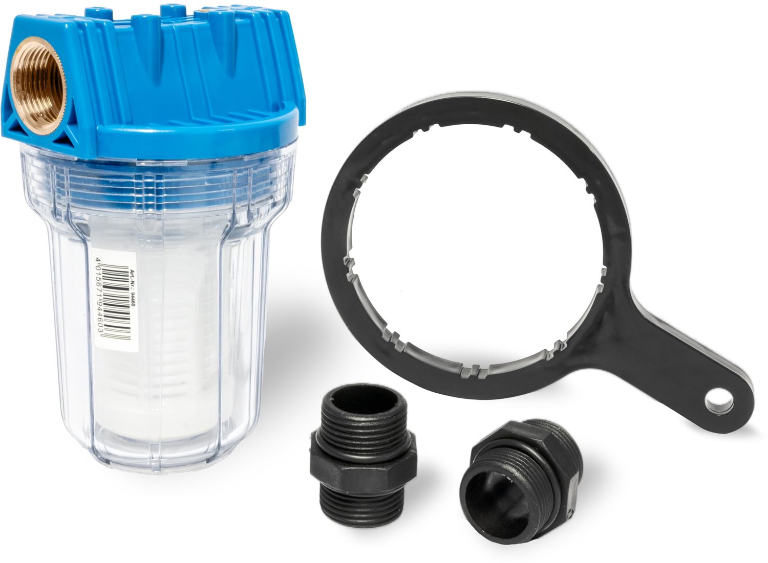 Famanu - Waterfilter type A - Voorkomt aanzuigen van zand en vaste stoffen - Inclusief uitwasbare filtercartridge - Zwart 1 stuk