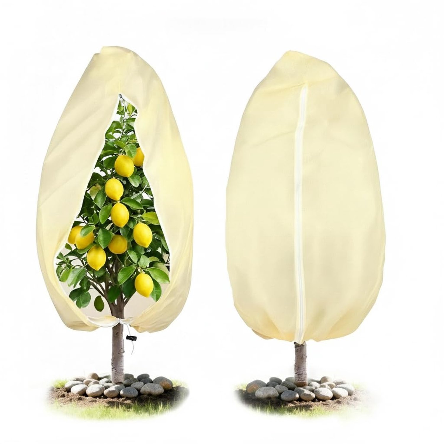 Famanu - Winterbescherming voor planten - Beschermt tegen kou en vorst - Duurzaam polyethyleen - Groen 1 stuk