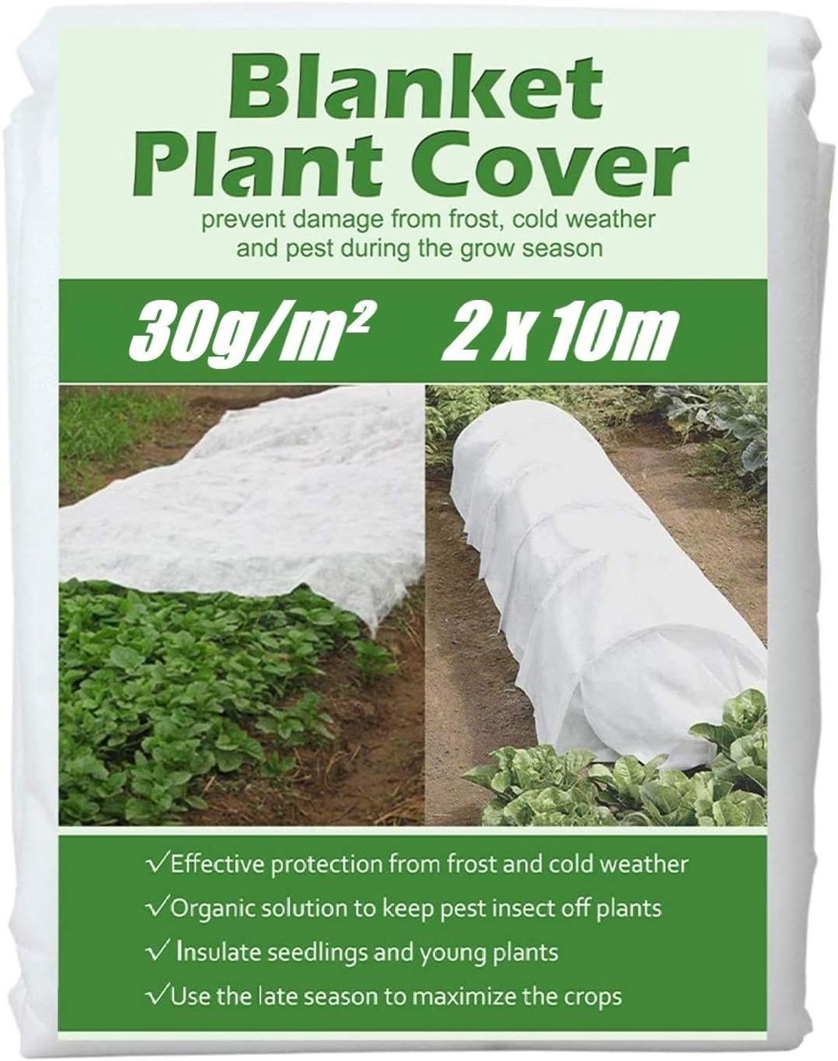 Famanu - Plantvorst Bescherming Fleece - Bescherming tegen kou en ongedierte - 2 x 10M Wit
