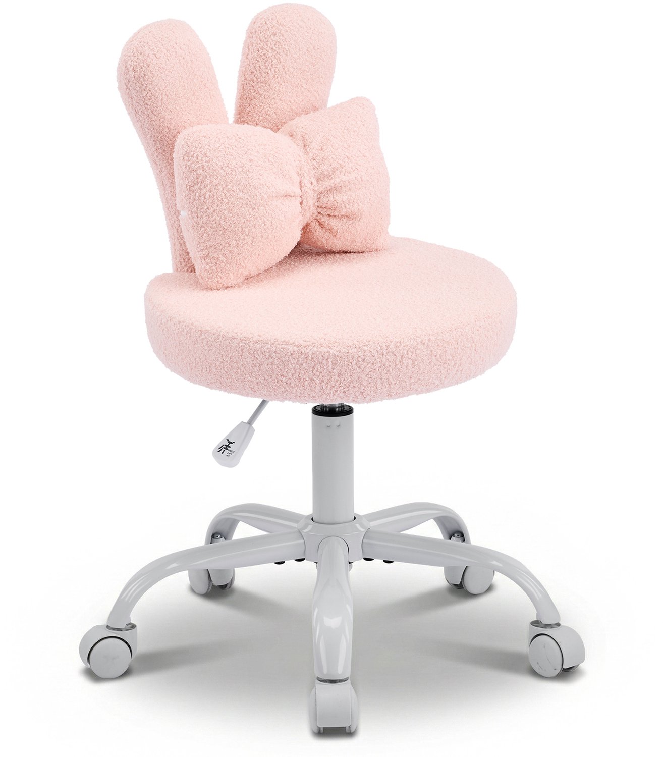 LEADZM-Bureaustoel - Teddy fleece - Bureaustoelen-Schuimstofvulling - In Hoogte Verstelbaar - Voor Werk- en Slaapkamer-Roze