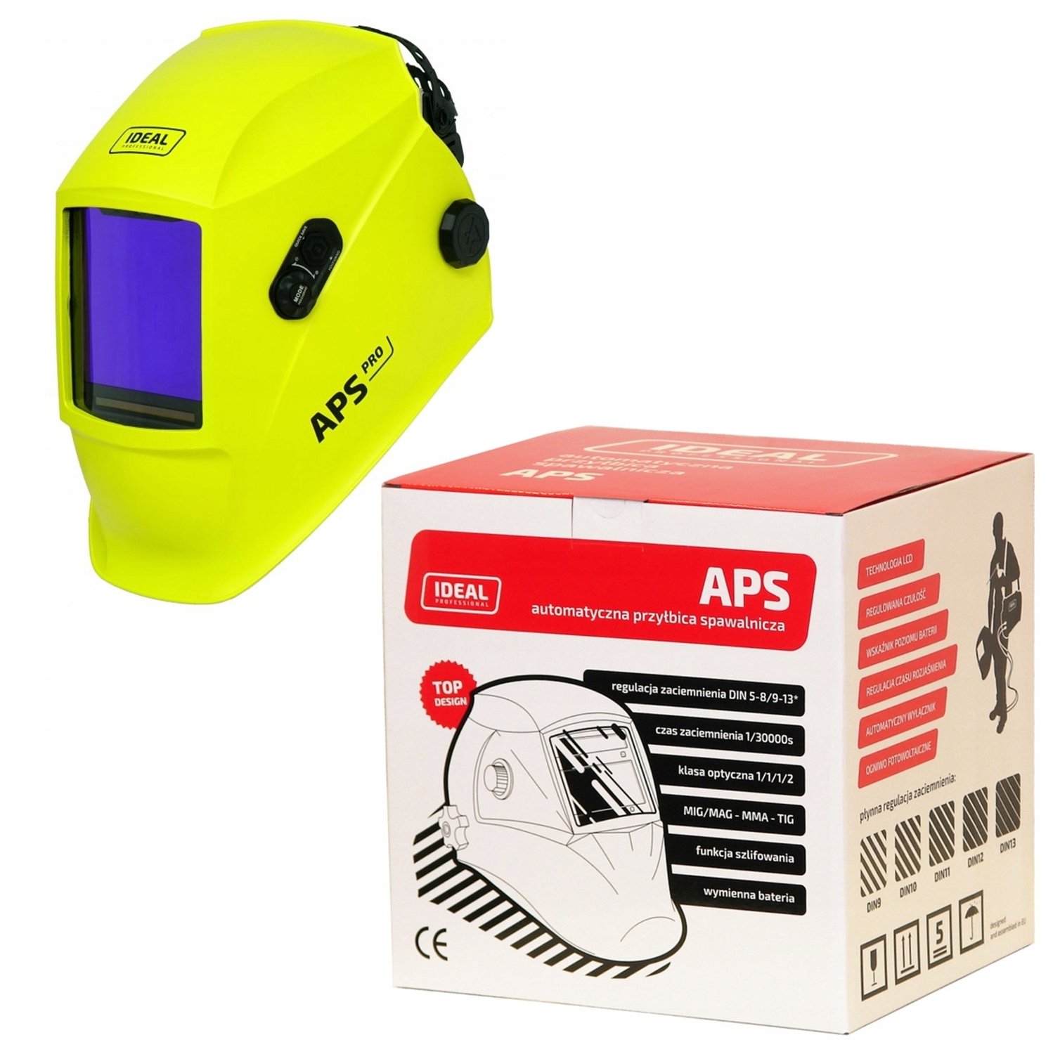 IDEAL APS Pro X99CD Lashelm Automatisch Geel Mat TrueView+