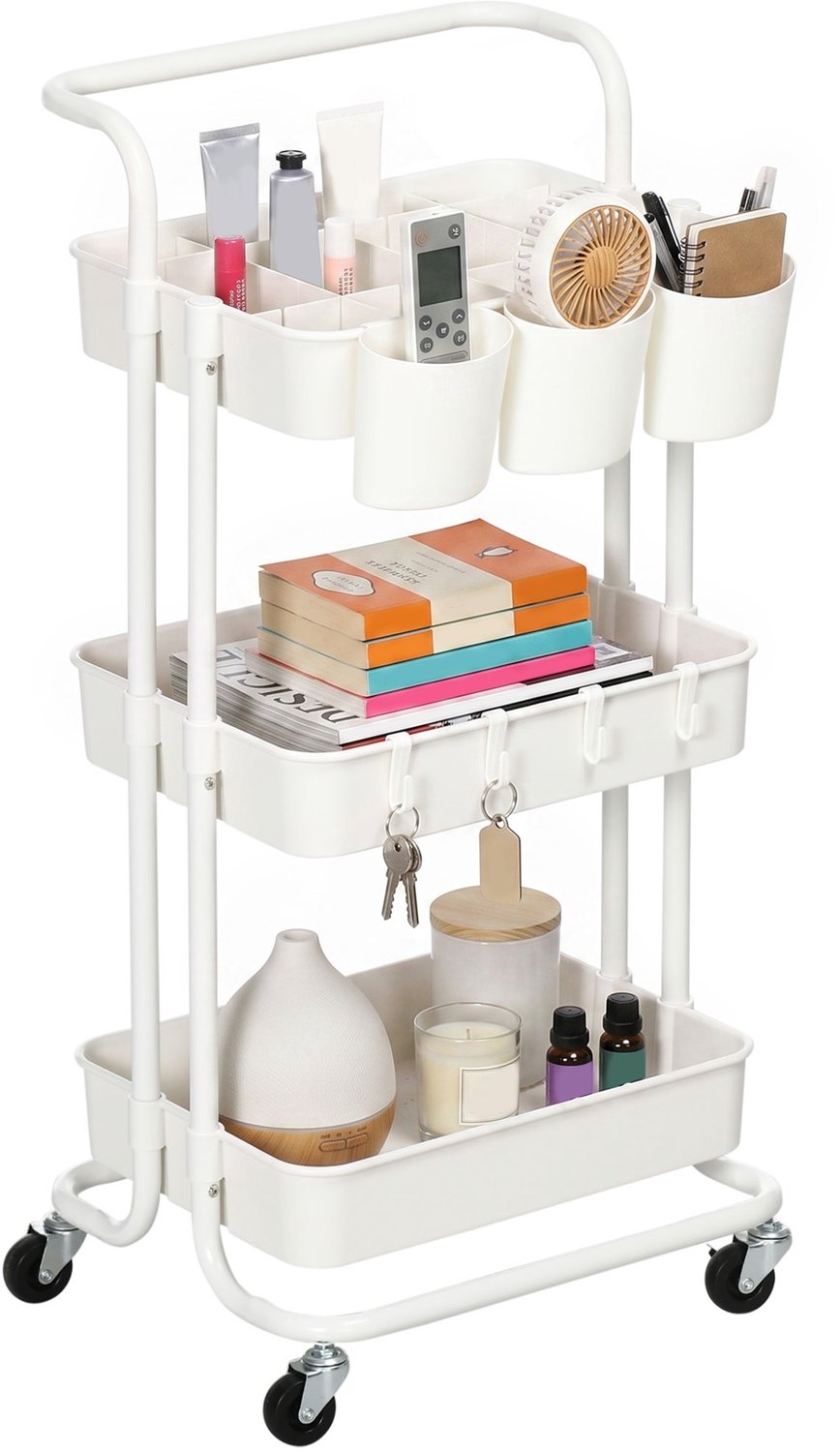 HOMCOM-Gebruikswagen-ABS-42x38x86,5cm-Wit