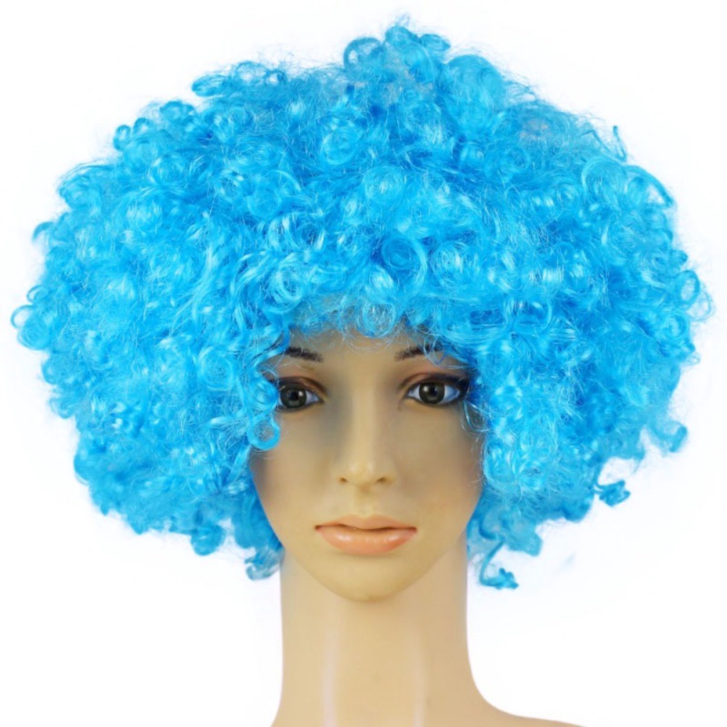 Afro Pruik Blauw - Carnavalskostuum Pruik voor Feesten