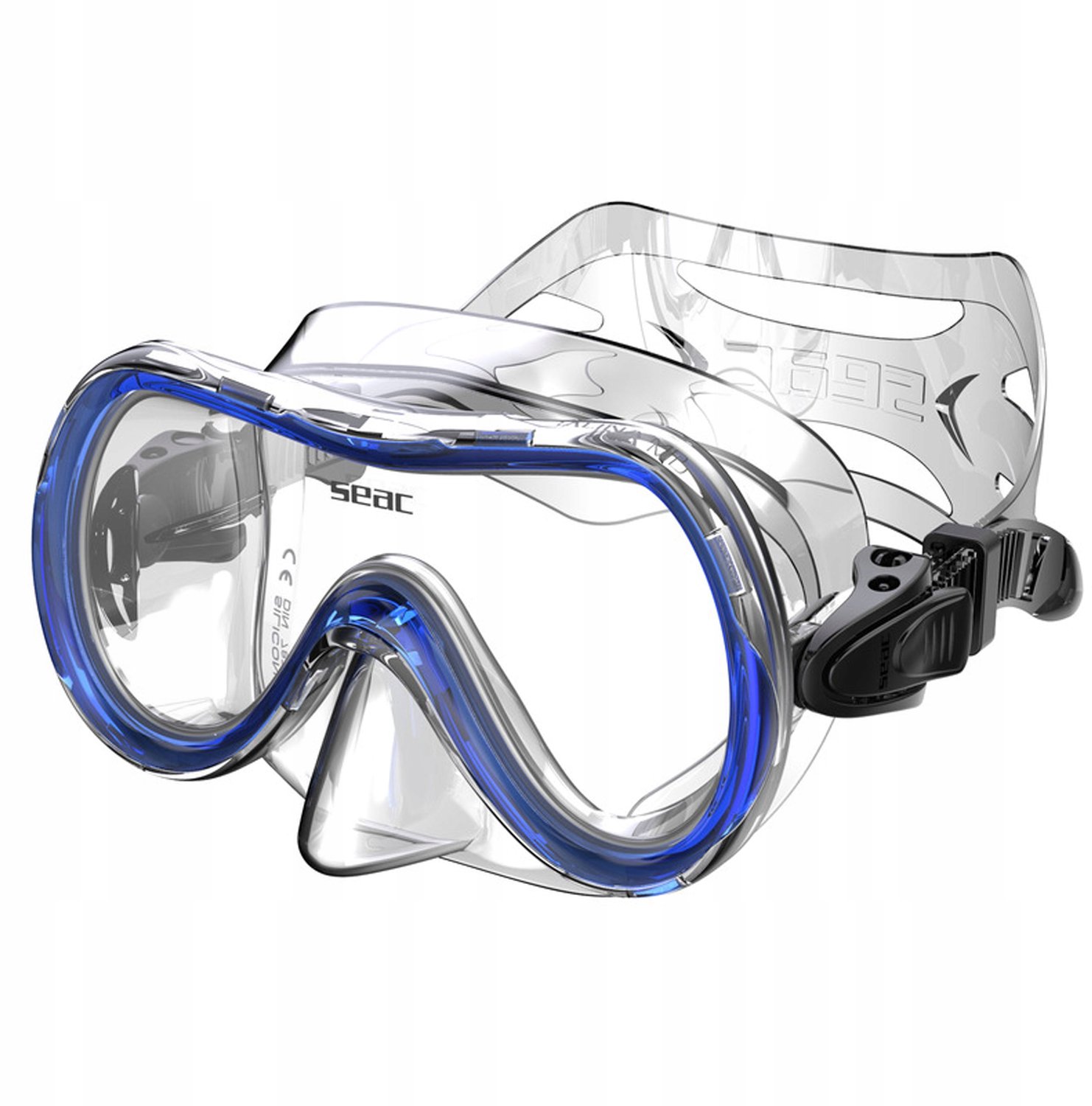 SEAC SALINA MD Duikmasker - Transparant Siliconen, Blauw Frame