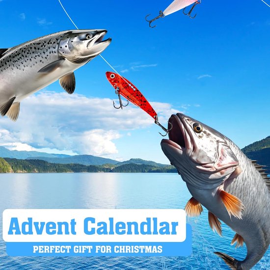 Adventskalender Kunstaas Set 2024 - 24 Dagen Vissen Cadeau voor Kampeerders en Vissers — afbeelding 2