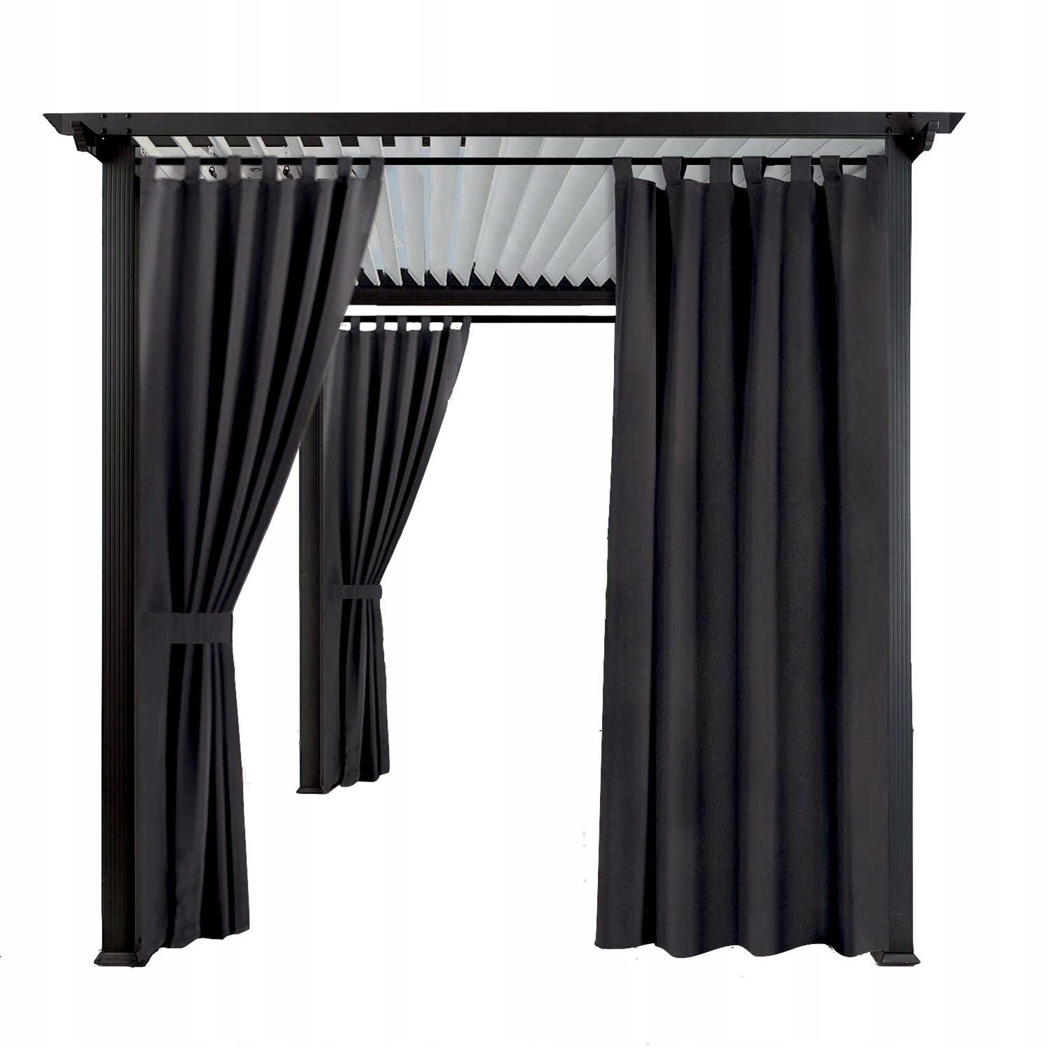 Zwarte Terrasgordijn 145x220cm - Weerbestendig & Zonwerend