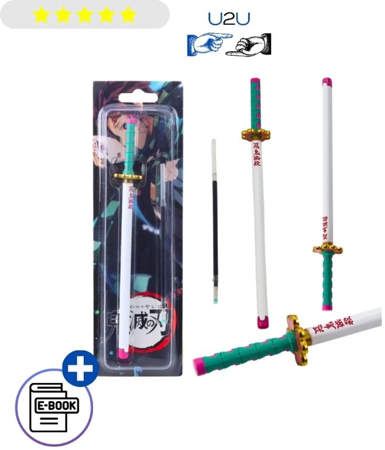 Metalen Katana Pen 19,5 cm – Anime Geïnspireerde Zwaardpen met Zwarte Inkt, Vervangbare Vulling Inclusief, Japans Design, Schrijfpen voor School en Kantoor, Decoratieve Pen voor Anime Fans, Geschenk in Cadeaudoos als Decoratieve Verzamelpen Met Ebook