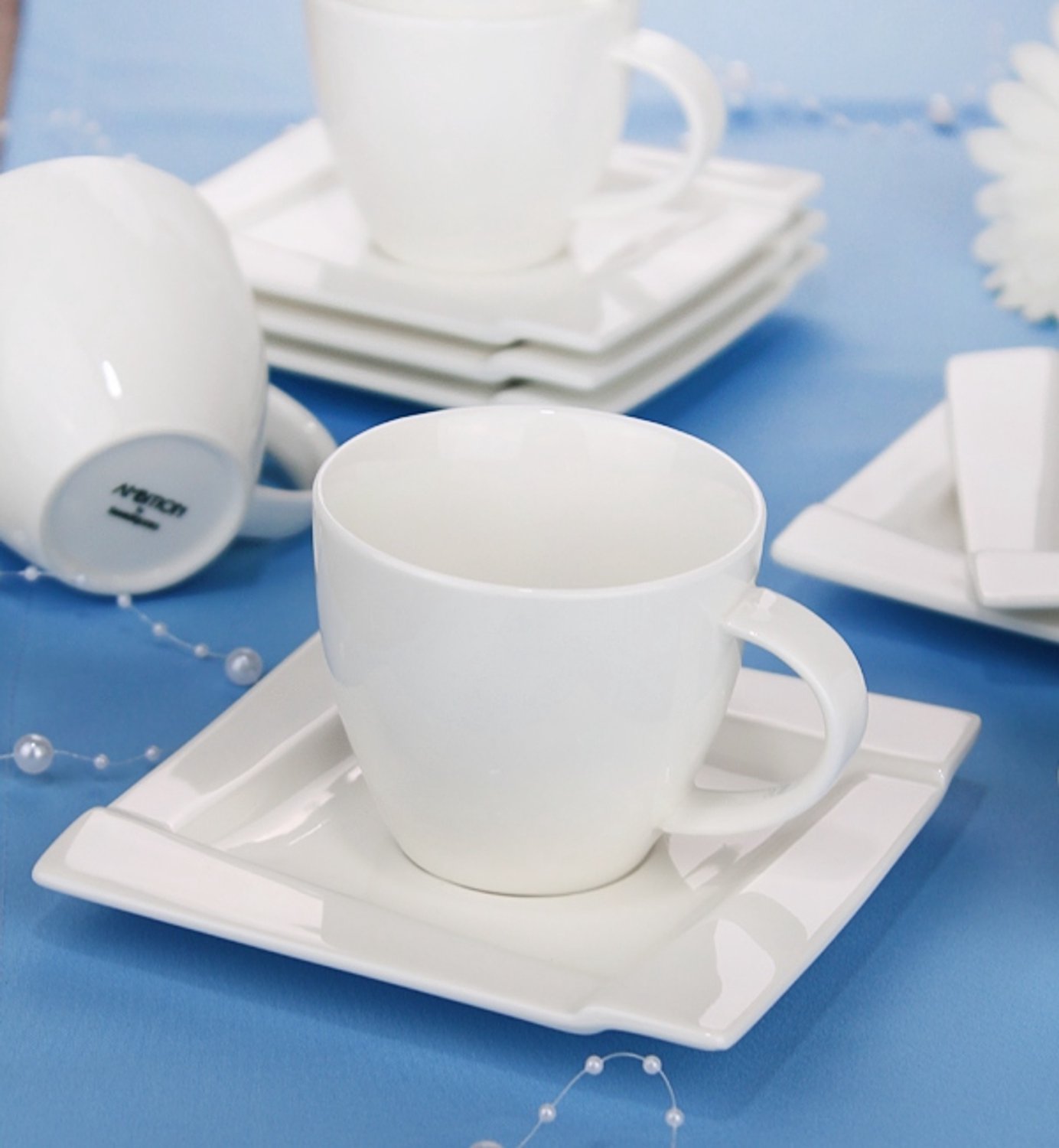 Ambition Kubiko Koffieservies 12-delig voor 6 personen - Wit Porselein