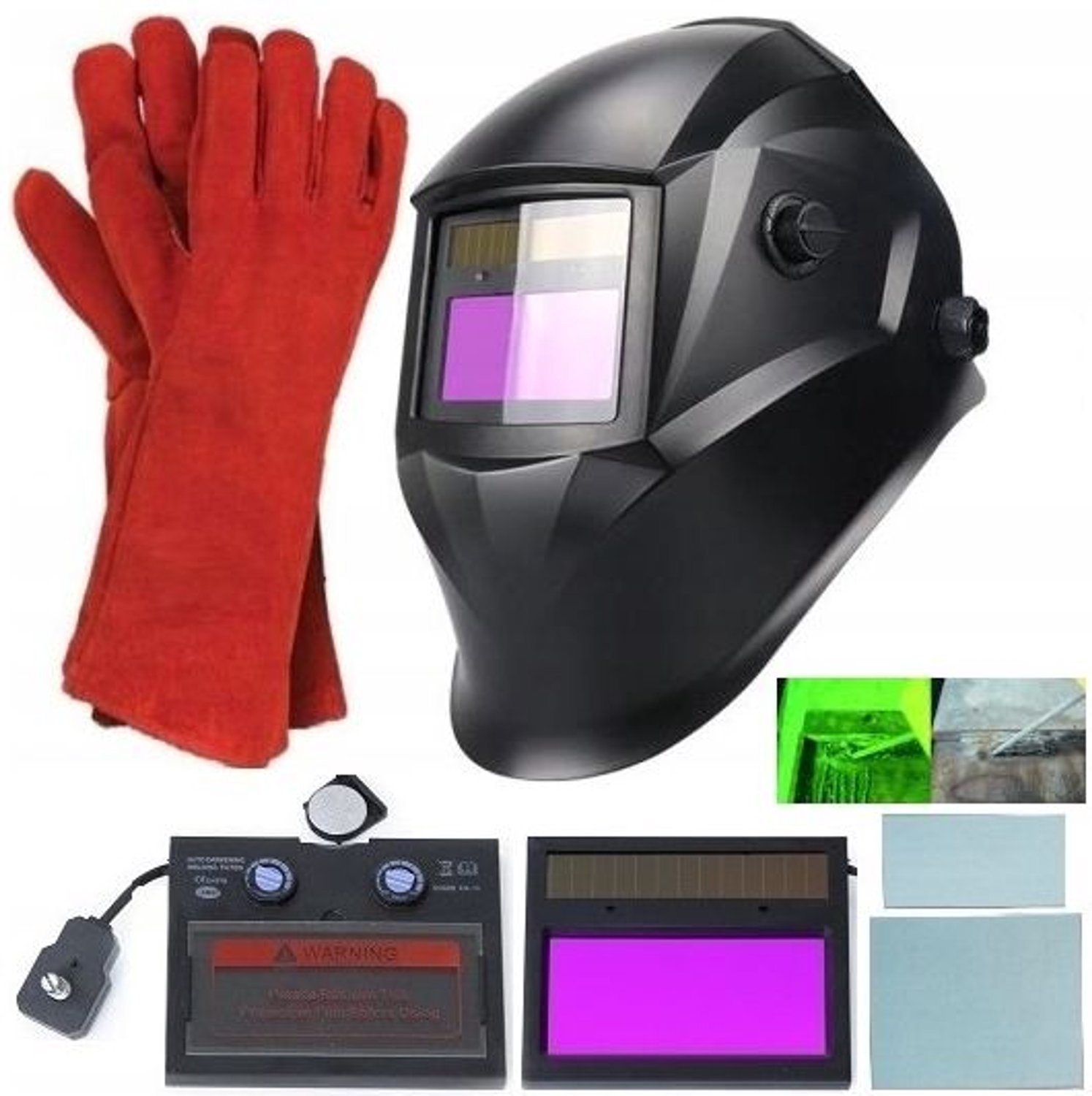 Automatische Lashelm 2-in-1 met True Color & Handschoenen