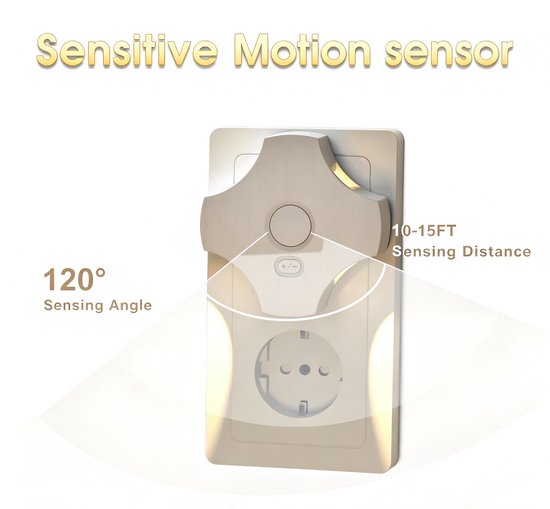 Ryoudavell - LED Nachtlampje op Stopcontact met Bewegingssensor - Set van 2 Dimbaar Insteek Nachtlamp met Lichtsensor - Warm Wit Stervormig Lampje 30-100LM - Automatisch Aan/Uit voor Gang, Trap, Slaapkamer en Badkamer - EU-stekker van ryoudavell — afbeelding 2