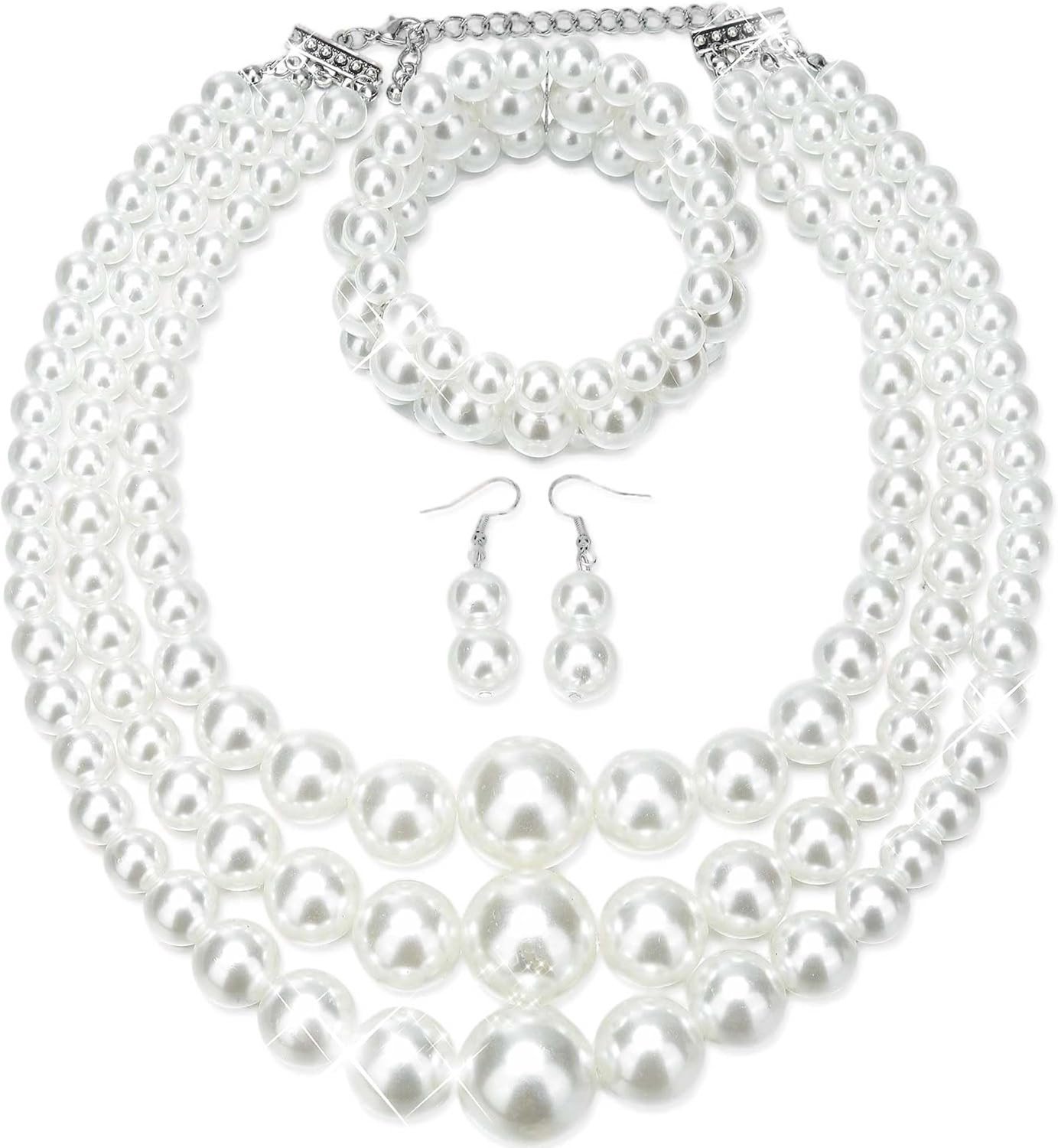Vintage parel choker ketting uit de jaren 1920, kostuumaccessoires voor volwassenen, elegante sieraden voor feesten en evenementen