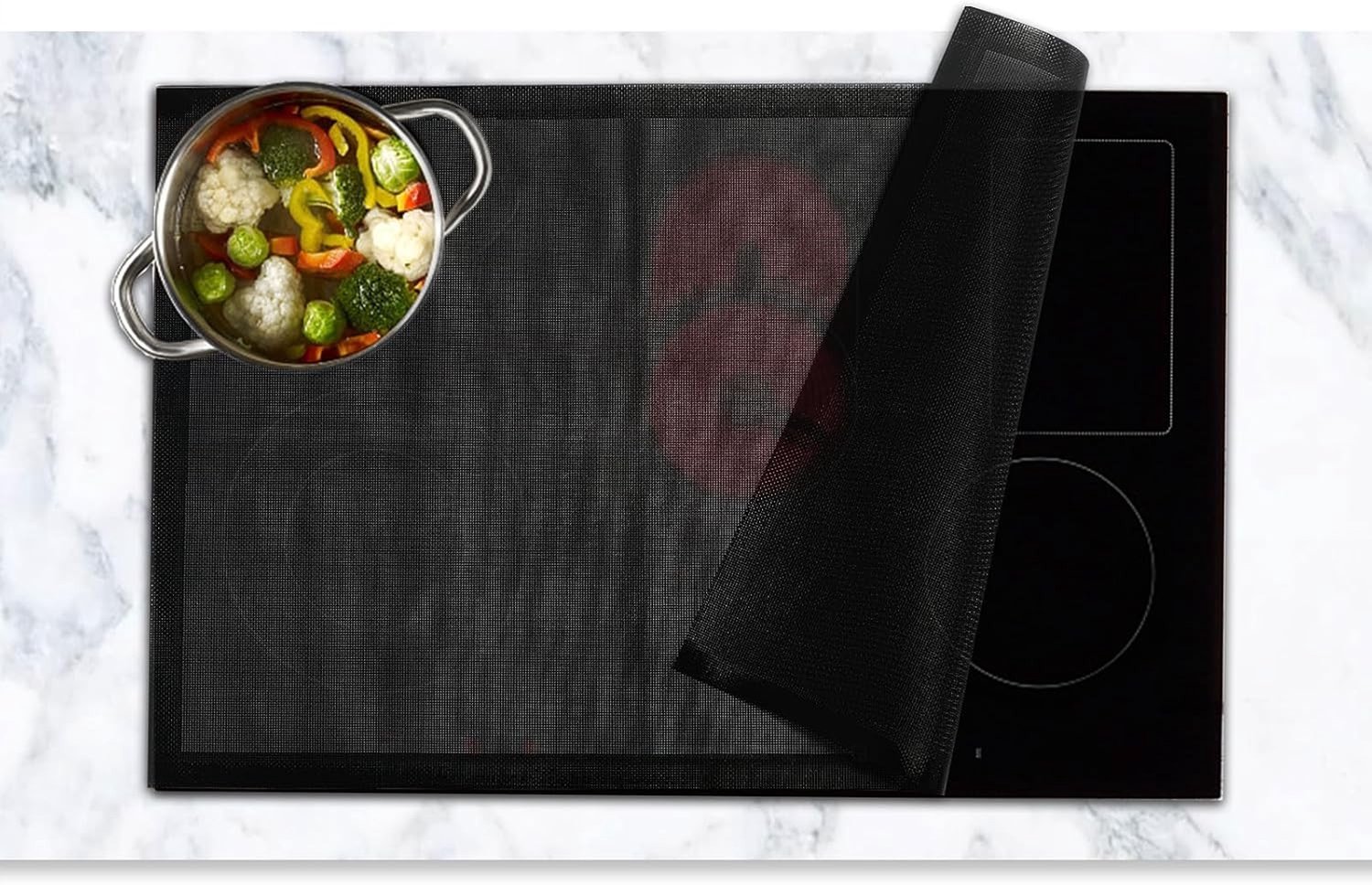 Inductiekookplaat bescherming mat van niet-slip siliconen, 52 x 78 cm, krasbestendig en hittebestendig