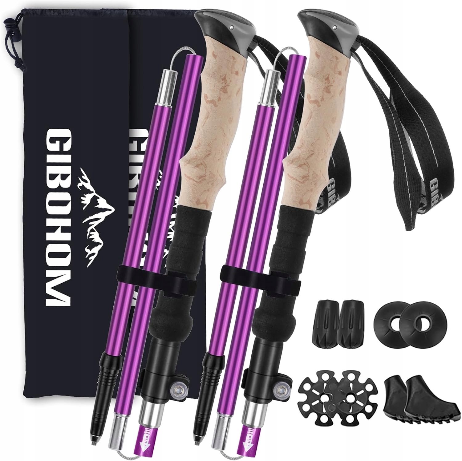 Opvouwbare Aluminium Trekkingstokken 105-125cm - Nordic Walking