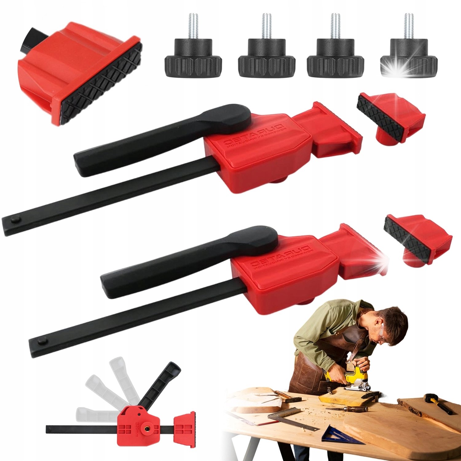 2x Houtklemmen 20mm 155 Lbs - Professioneel Timmerman Gereedschap