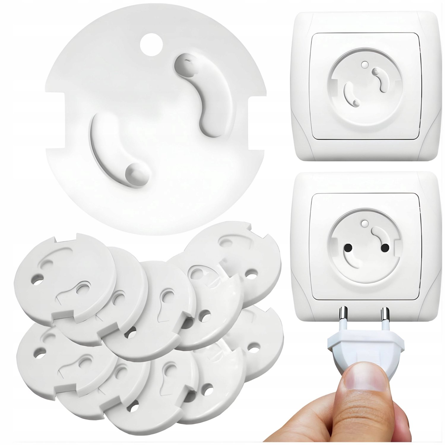 Veiligheidspluggen voor stopcontacten - 10 stuks, wit