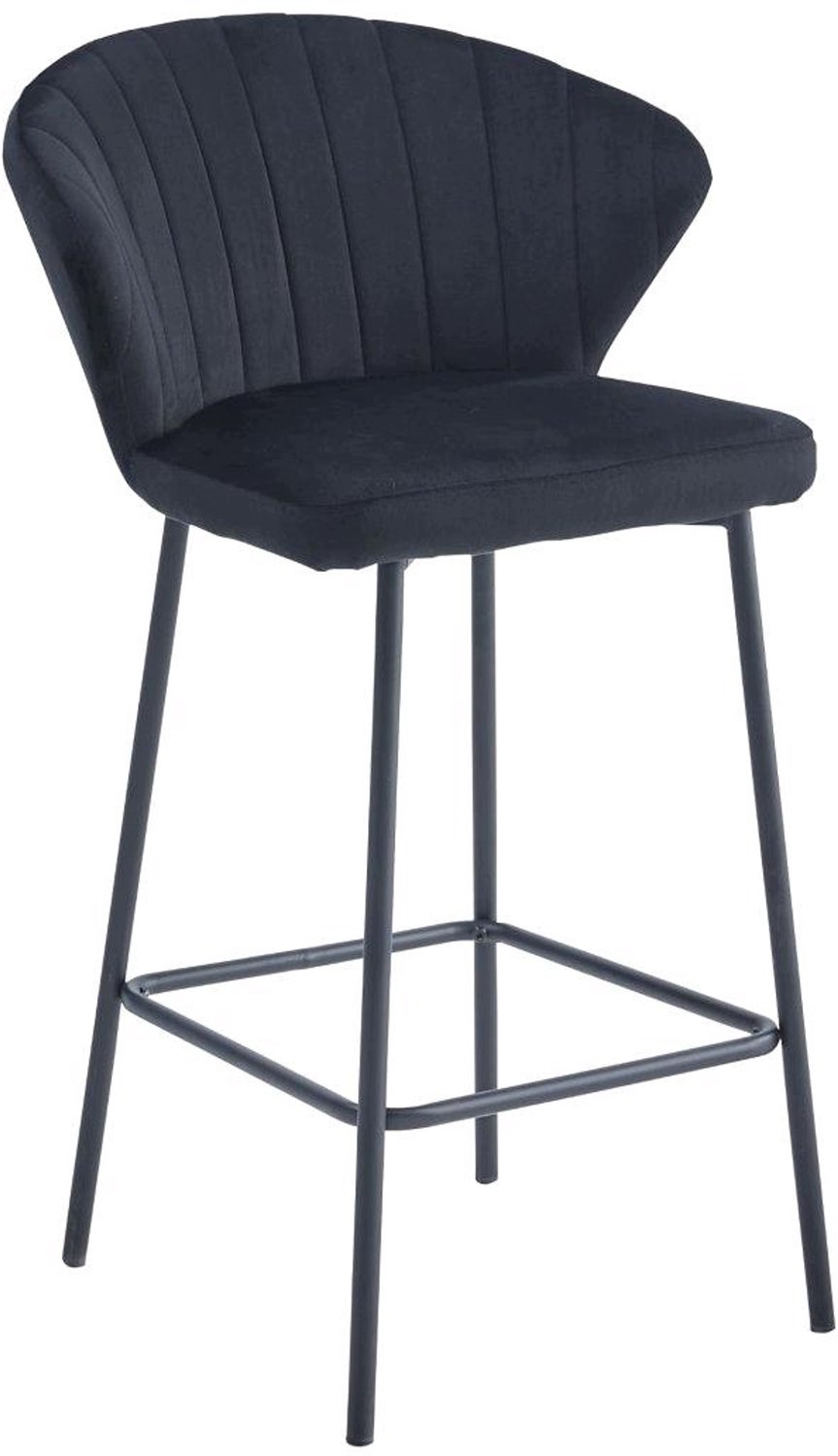 Hoker Aventa Zamszowy Czarny 66cm - Stylowe Krzesło Barowe Loft