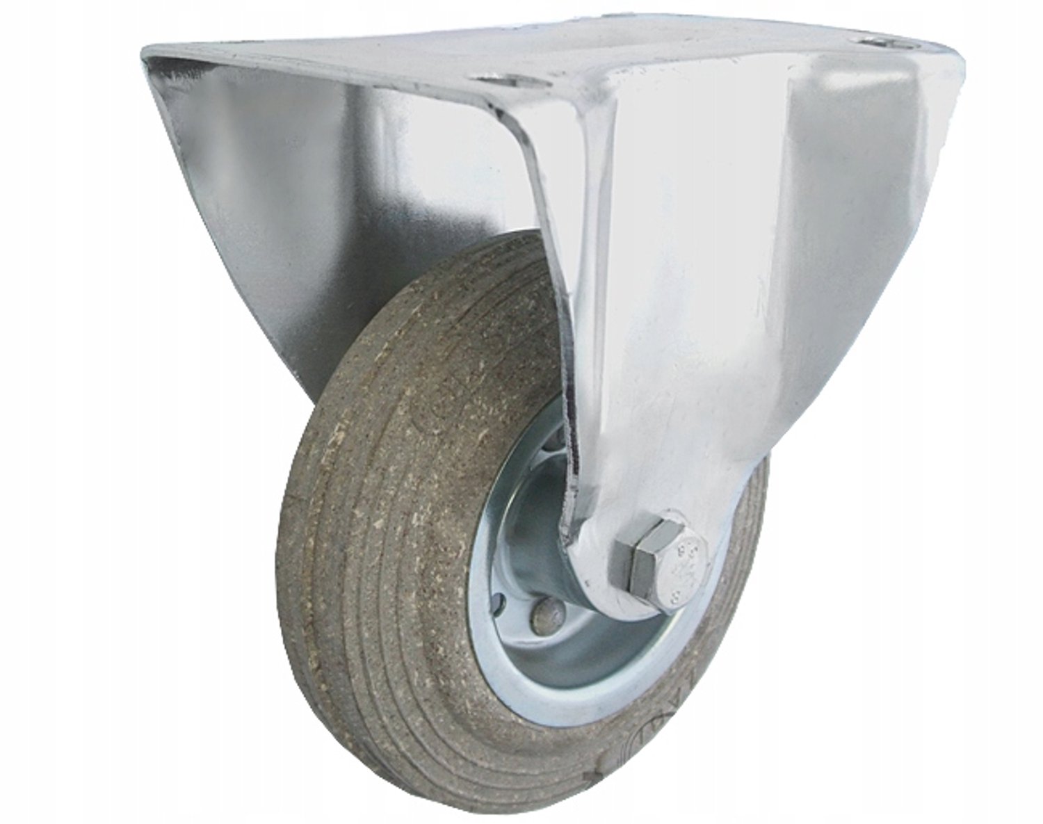 Metaal-rubber wiel 125mm met vaste behuizing voor transportkarren