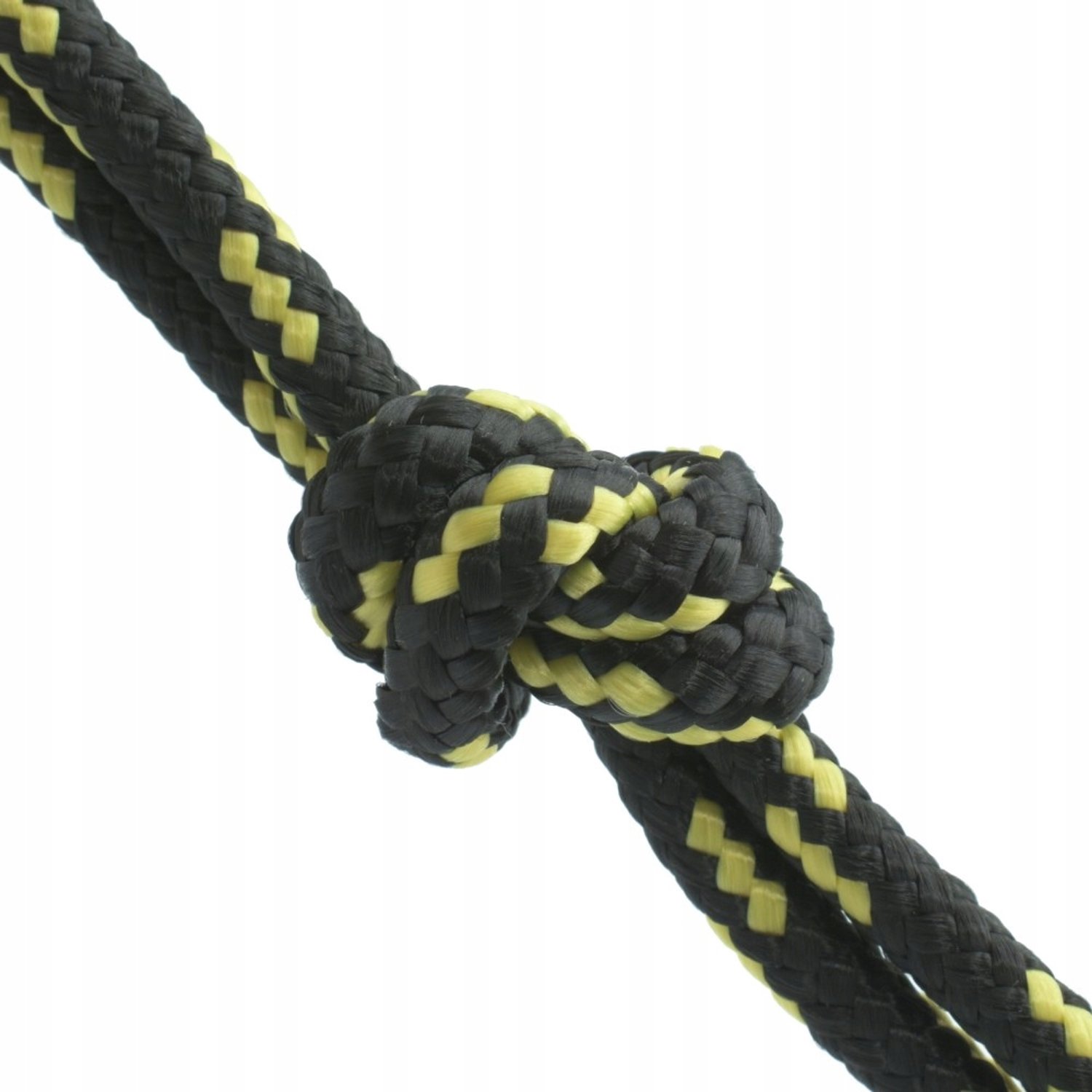 Merkloos Gevlochten PP Touw - 10mm Zwart/Geel - Per Meter