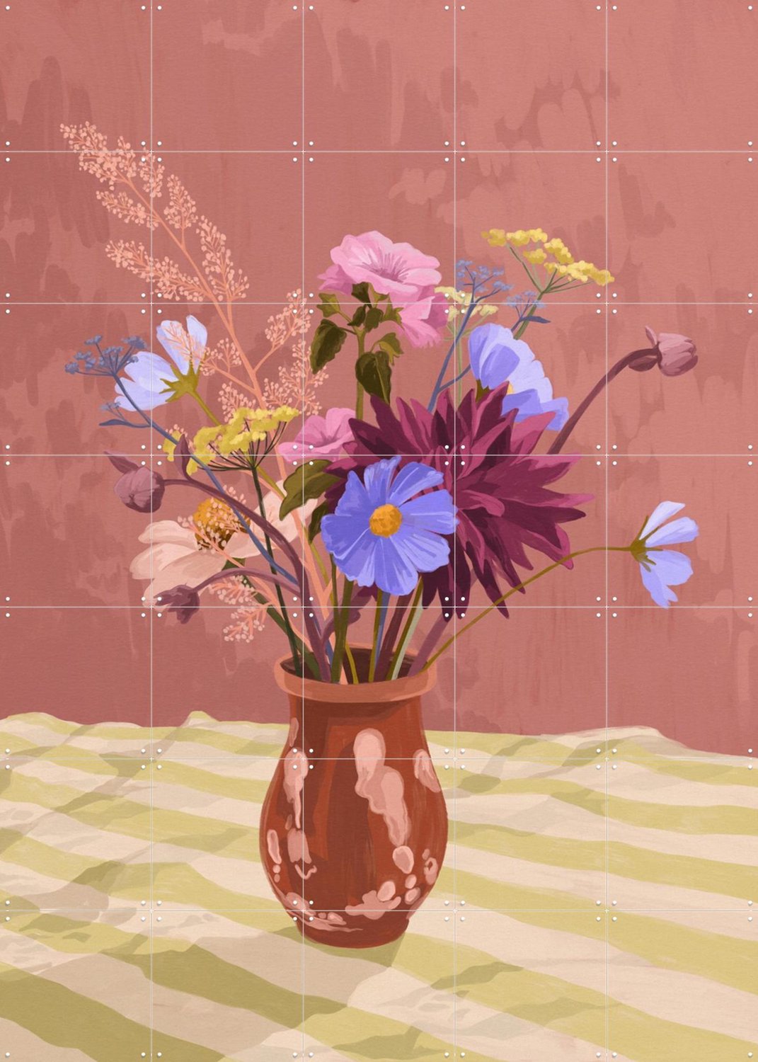 IXXI A Light Heart, Goed Blauw - 100 x 140 cm - Grote wanddecoratie en posters - Illustraties, Kleurrijk, Slaapkamer, Woonkamer, Eetkamer, Stilleven Bruin