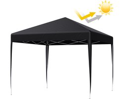 LOEFME Pop-up Pavillon Partytent 3x3m – Waterdicht, Drie Verstelbare Hoogtes - Zwart