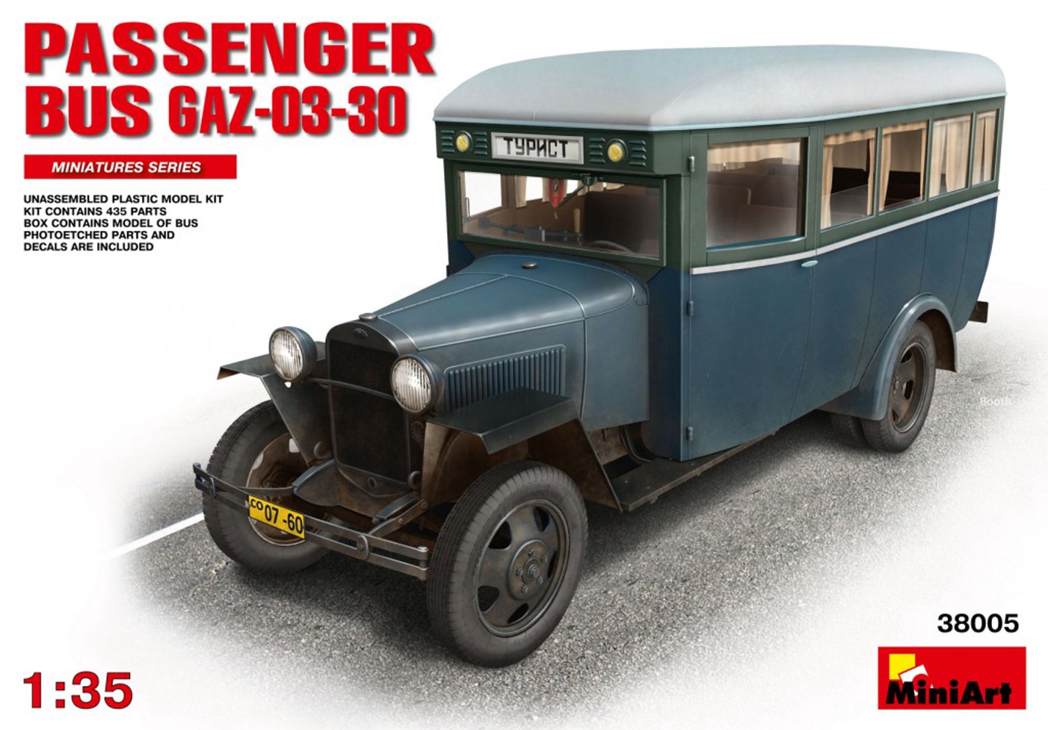 MiniArt Modelbouwpakket Militaire voertuigen - 38005 GAZ-03-30 Mod. 1945 - Sovjet Passagiersbus Plastic - 1:35 - Modelbouw