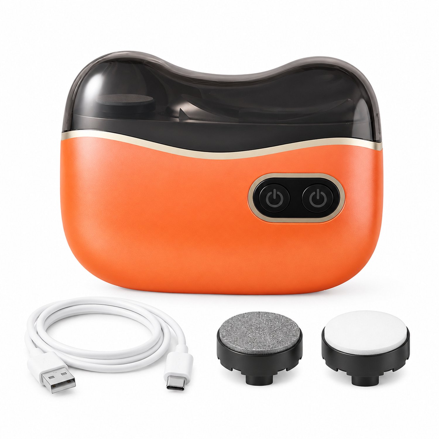elektrische nagelknipper - Oranje, Engelse uitvoering, 2 standen - Vijlen en polijsten - Voor thuisgebruik - Bedrukte doos