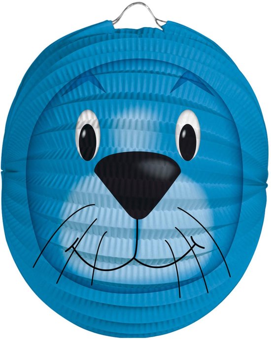 Lampionstokje 40 cm - met zeehond lampion - blauw - D25 cm - Sint Maarten — afbeelding 3
