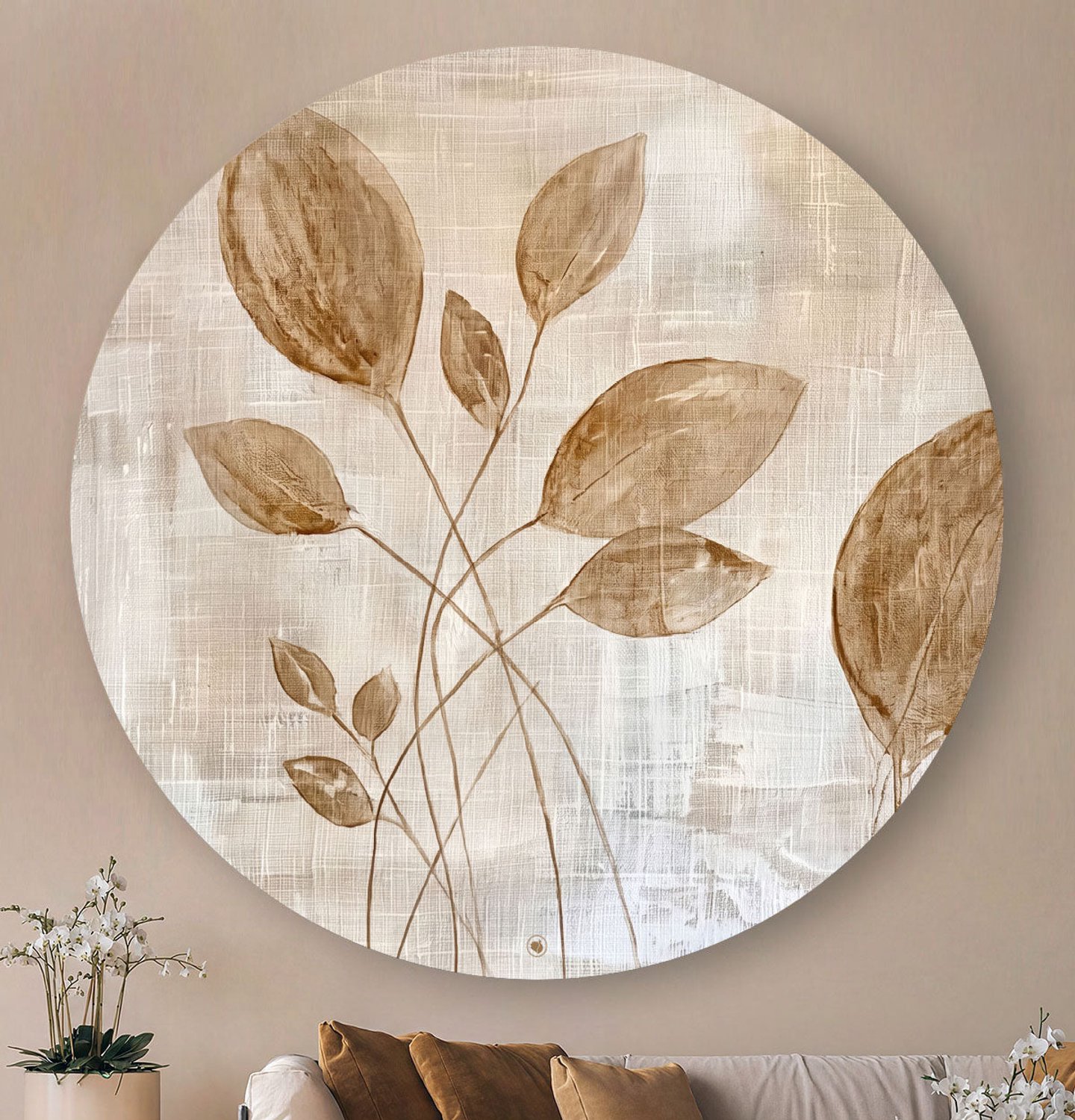 HIP ORGNL Linen Botanical - Wandcirkel Botanisch Linnen - 100 cm