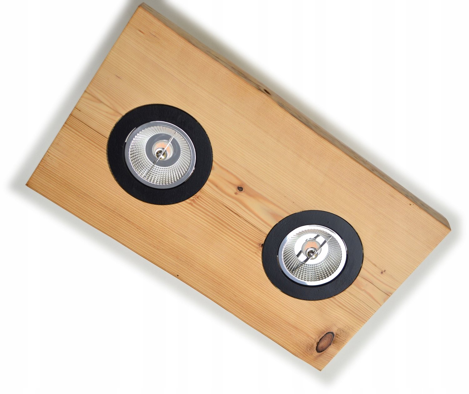 Handgemaakte Houten Hanglamp - 2x AR111 GU10 Fitting