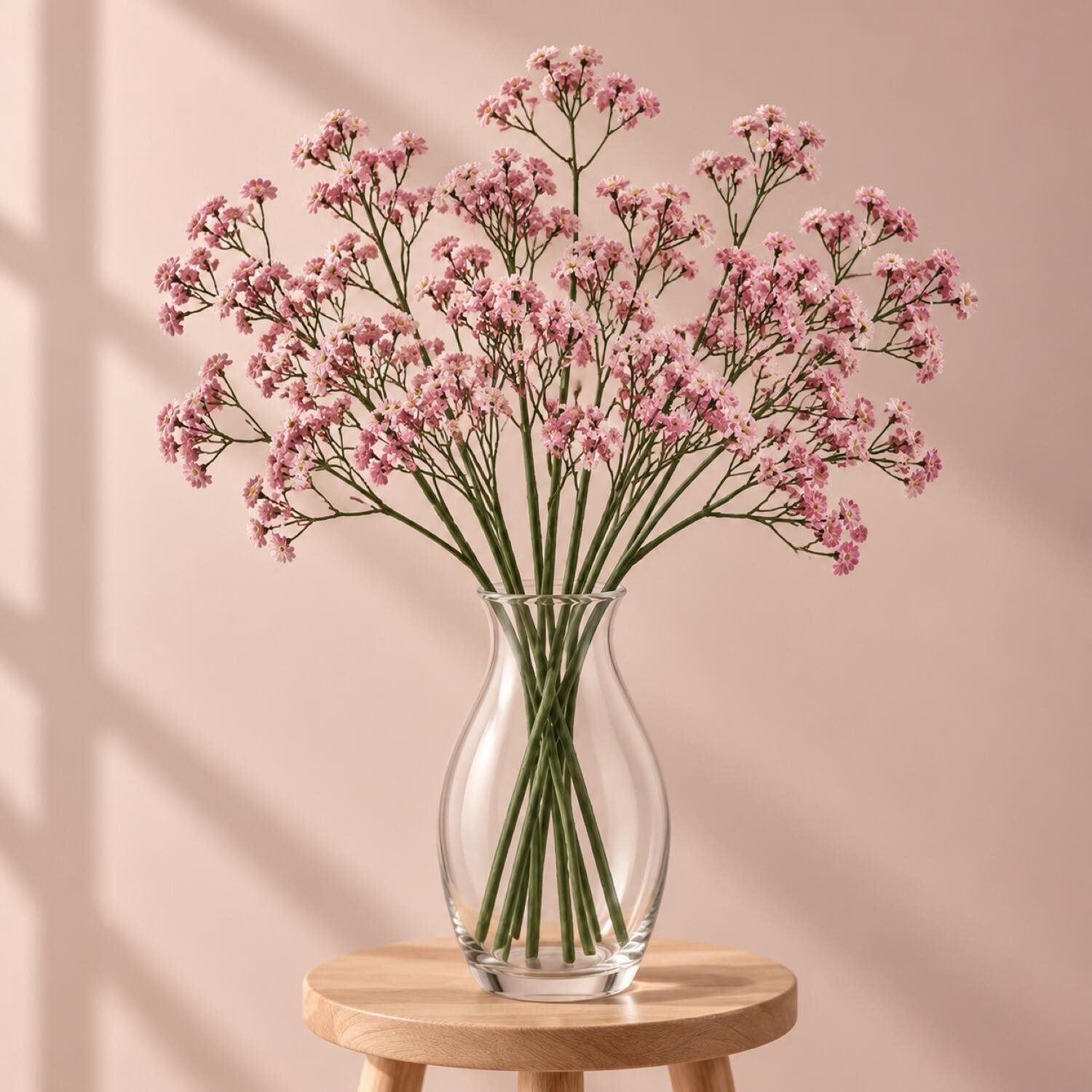 Chaks Kunstbloem Gipskruid - 6x - 60 cm - roze - tak - kunst bloem - Gypsophila