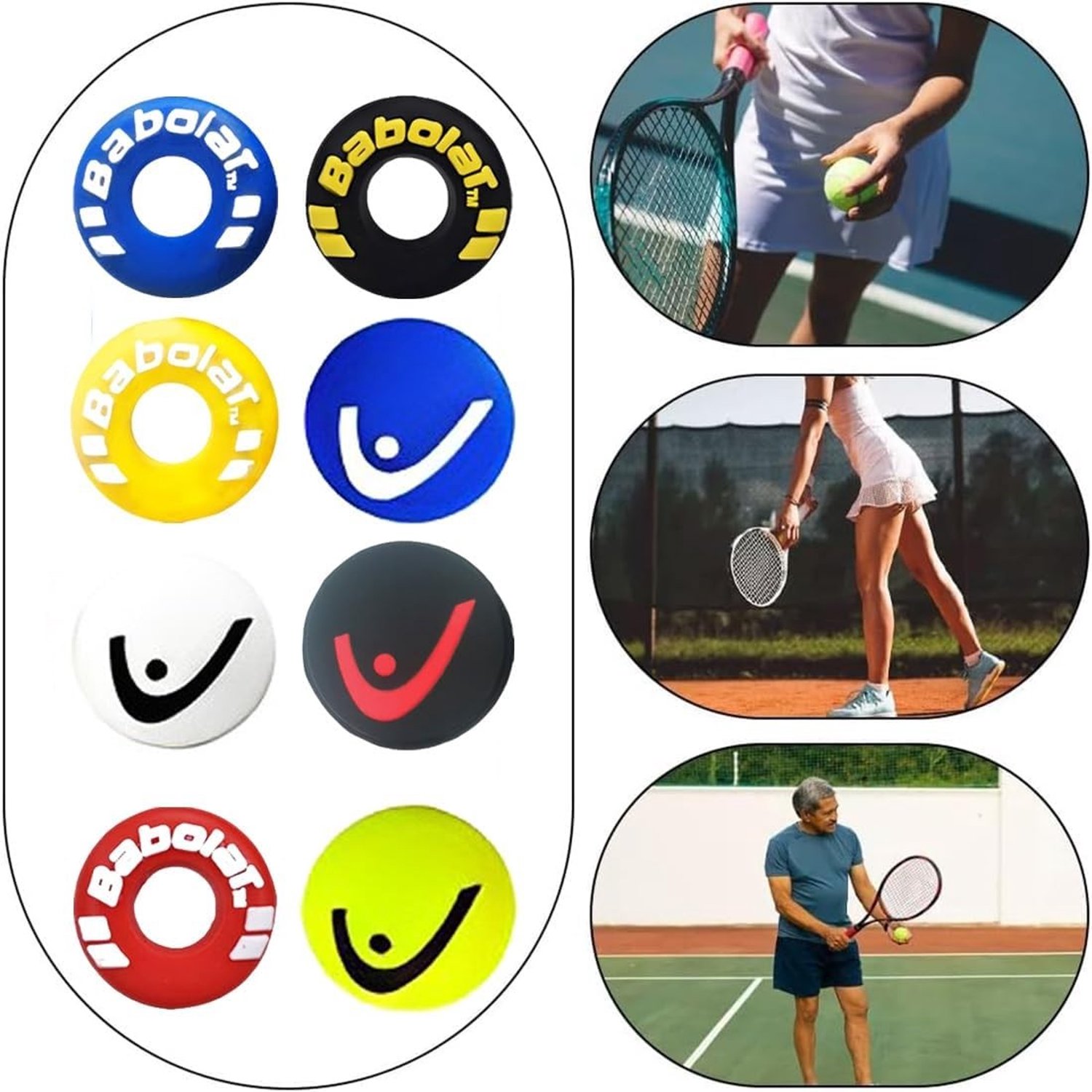 8 Stuks Vibration Dampers voor Tennisrackets - Siliconen Schokdempers voor Squash en Badminton, Ideaal voor Tennisliefhebbers