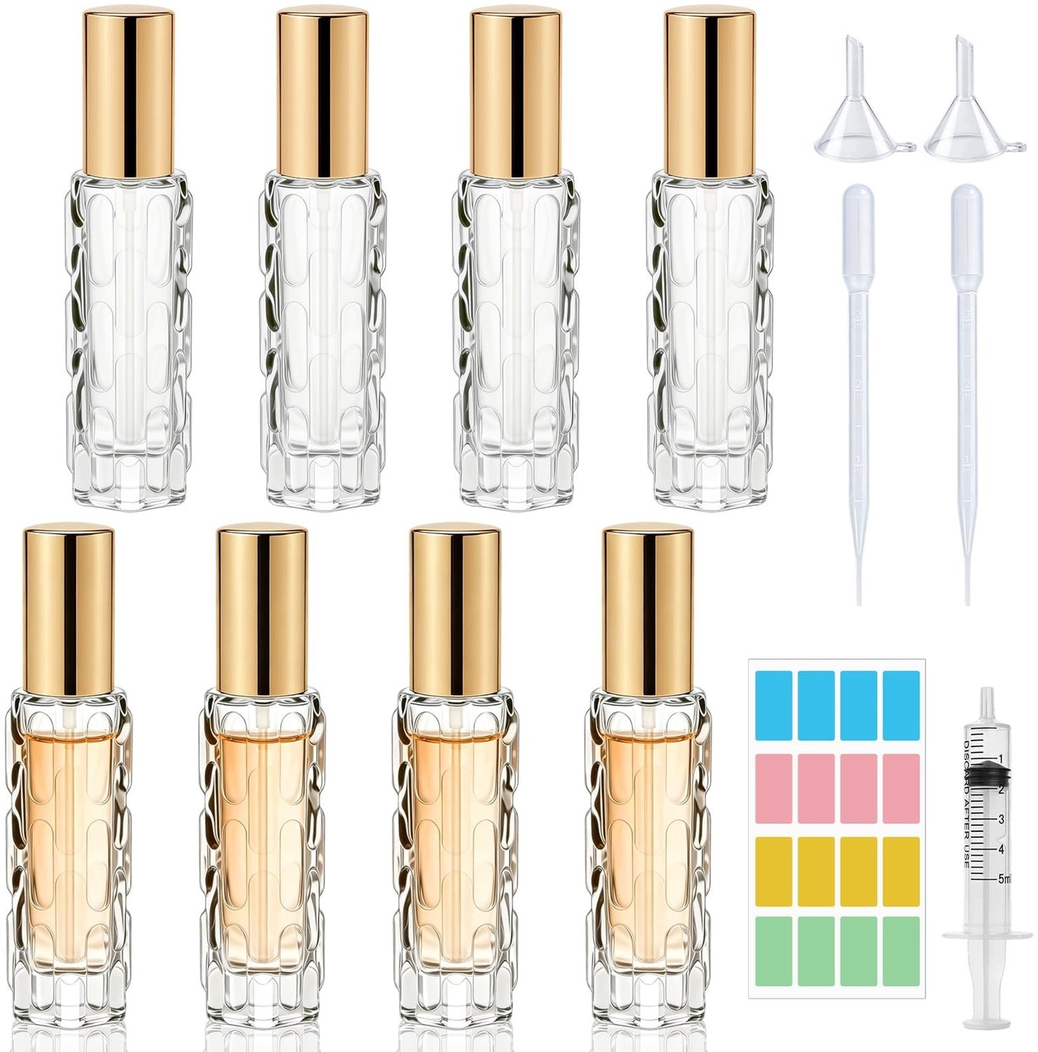 8x 10ml Reiziger Parfum Verstuiver Flesjes - Merkloos Glas
