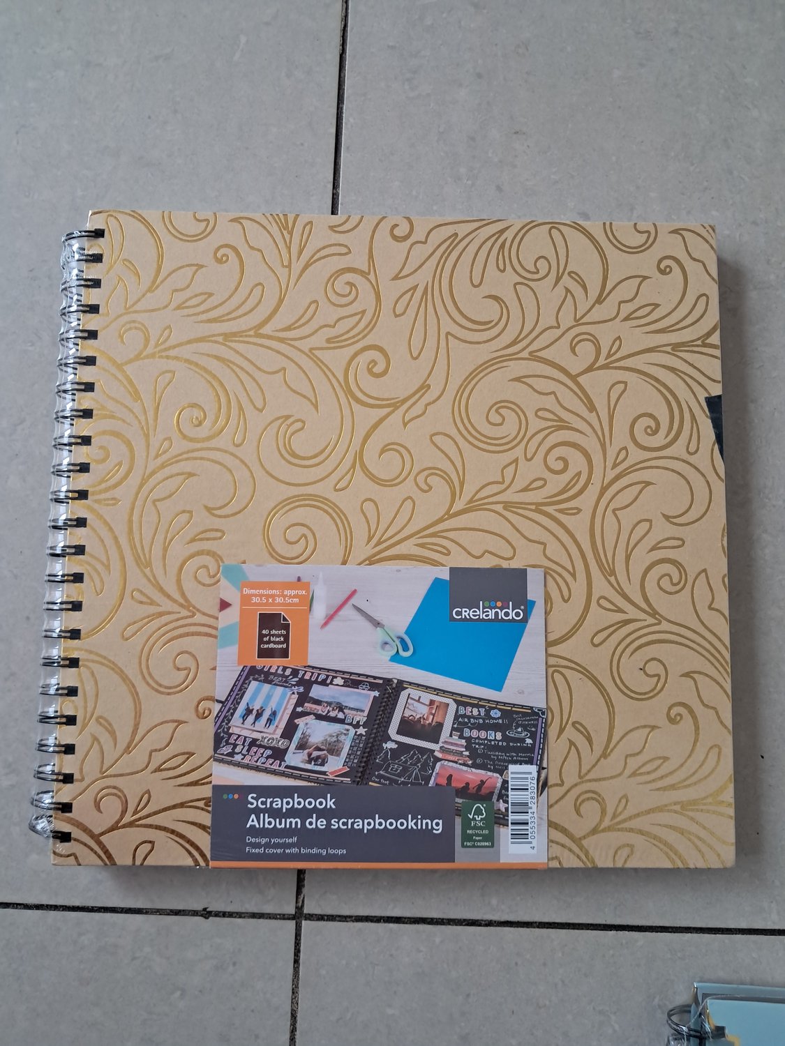 Crelando Scrapbook - Stevige omslag met laminering - 40 vellen zwart karton