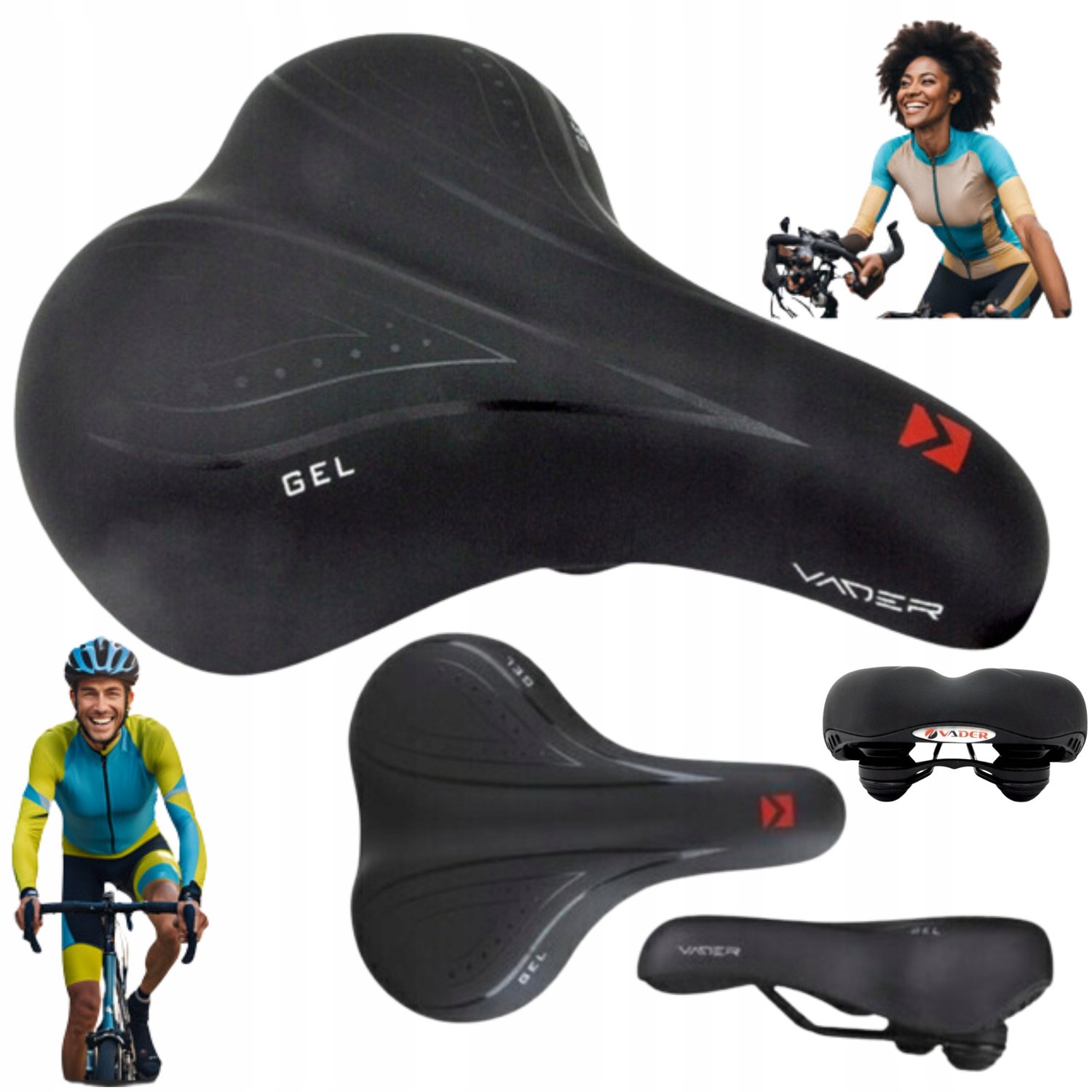 Comfortabel Gel Fietszadel voor Stad en Trekking - 270x225mm