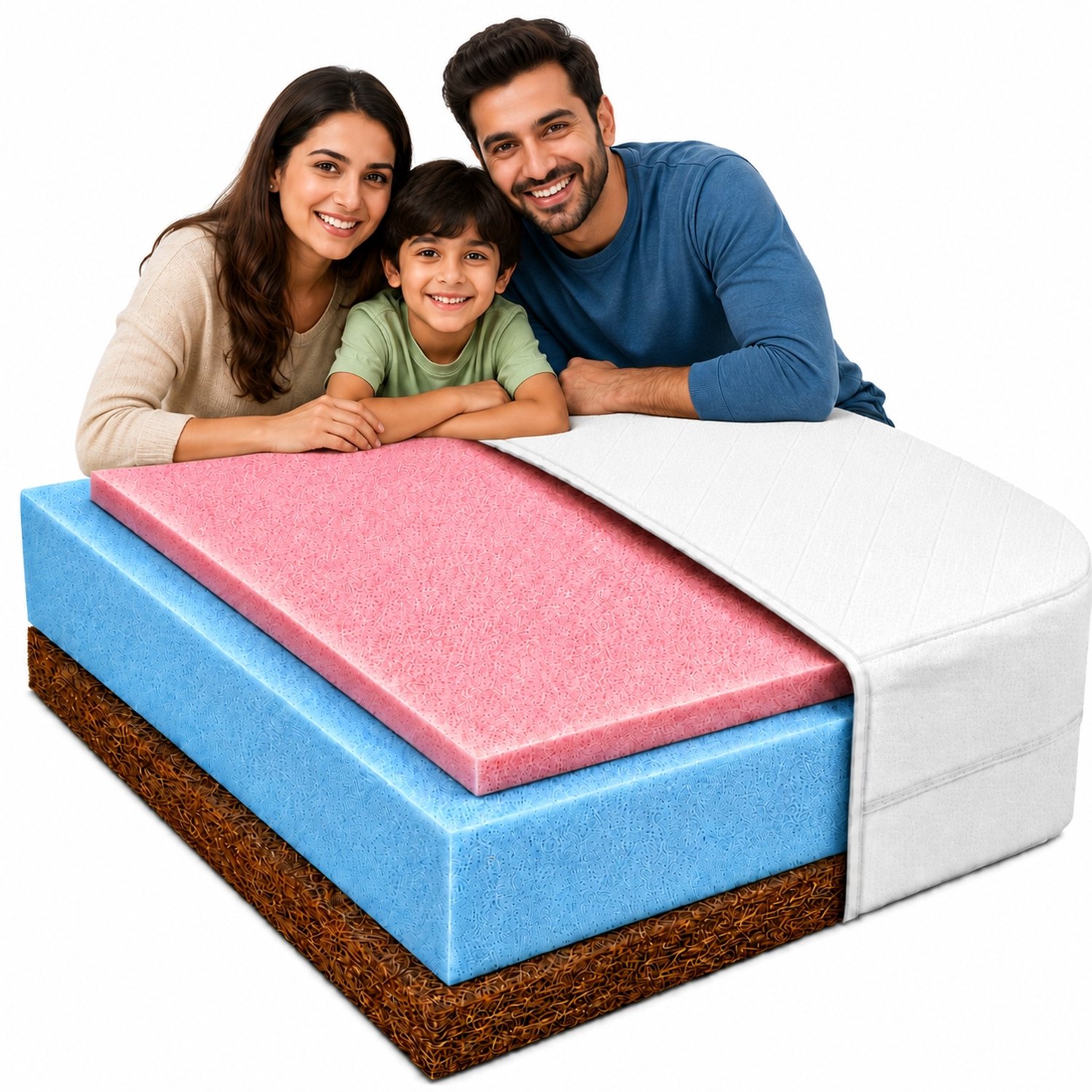 MATERACE Z GÓR Matras 80x160 HR Schuim met Kokos, 15cm, Medium Hardheid H2