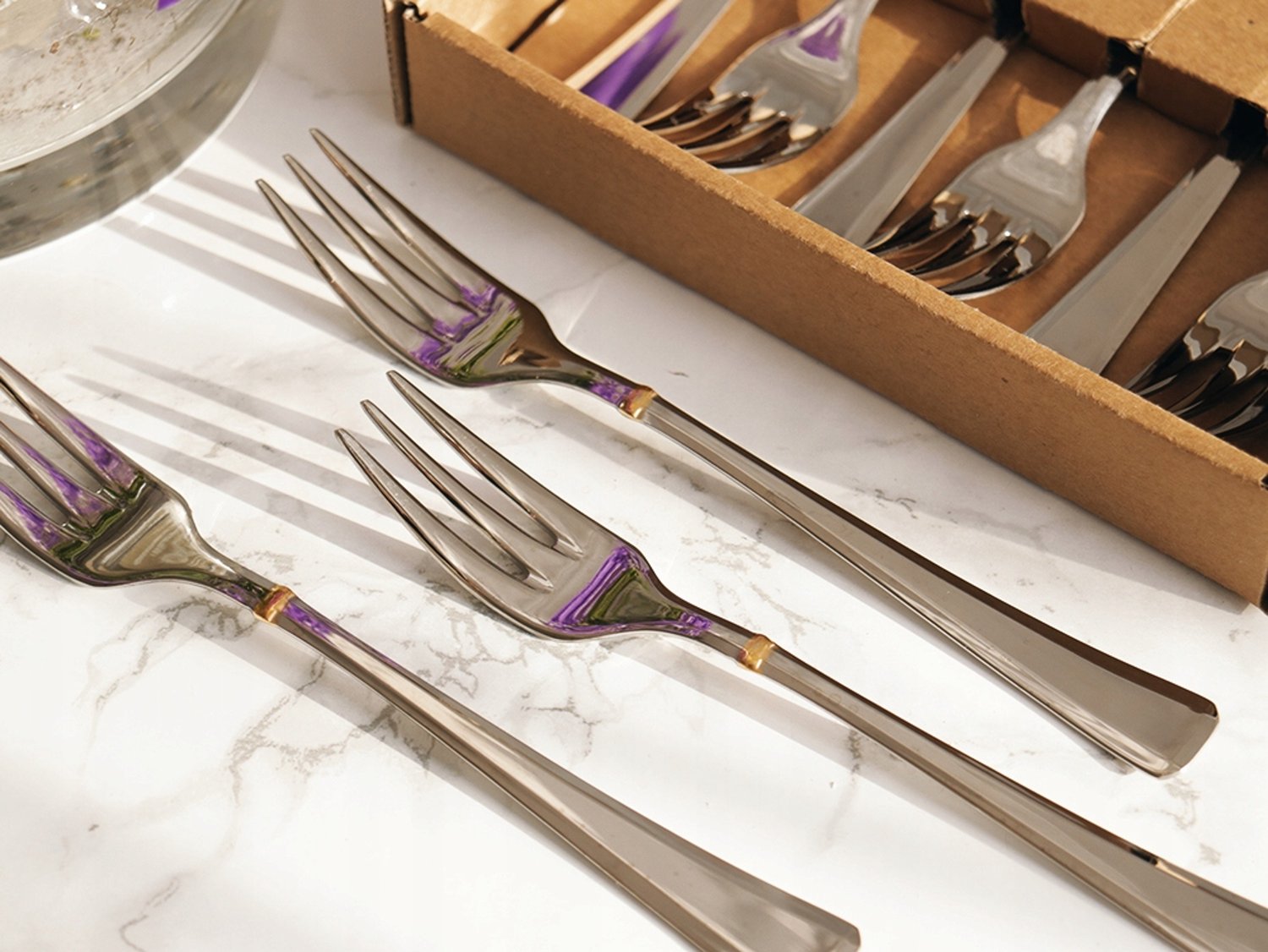 Pintinox Leonardo Taartvorkjes 15cm - 6 Stuks, 3mm Dikte, Verguld