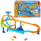 Hot Wheels Stuntbanen Snelle Lanceringscycloon Baanset en metalen speelgoedauto