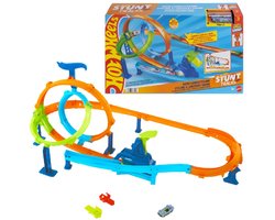 Hot Wheels Stuntbanen Snelle Lanceringscycloon Baanset en metalen speelgoedauto