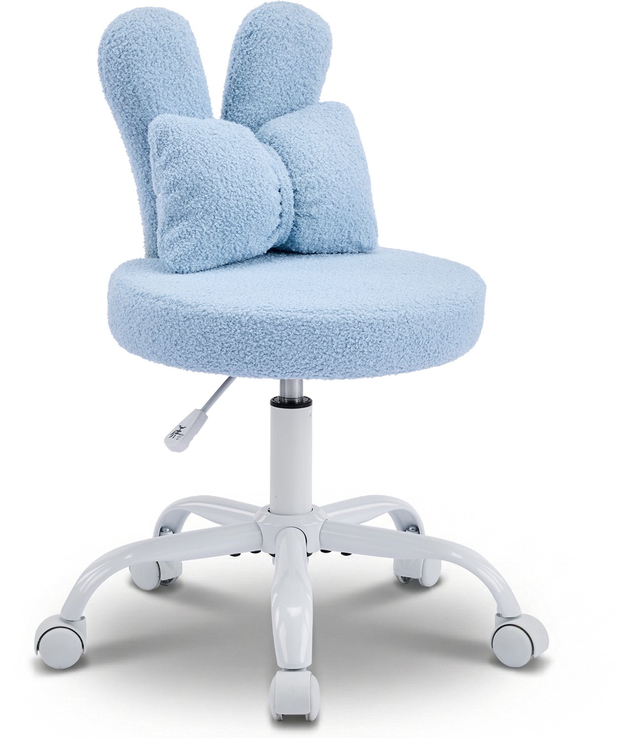 LEADZM-Bureaustoel - Teddy fleece - Bureaustoelen-Schuimstofvulling - In Hoogte Verstelbaar - Voor Werk- en Slaapkamer-Blauw