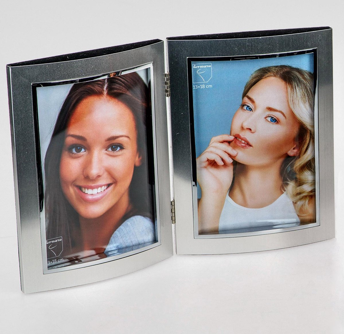 AL - Verzilverde 2luik fotolijst voor foto formaat 13x18cm