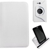 Samsung Galaxy Tab 3 T110 7 Inch Leather 360 Degree Rotating Case Wit White