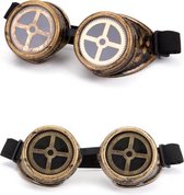 Steampunk goggles zonnebril - brons tandwiel - bril goud burning man