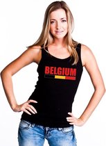 Zwart Belgium supporter singlet shirt/ tanktop dames XL