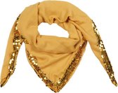 Vierkante dames sjaal Sequin Queen|Vierkante shawl|Glitter geel