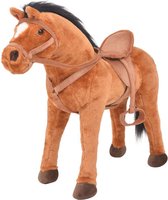 Staande Knuffel Paard met Geluiden 64x60 cm - Knuffel staand pluche