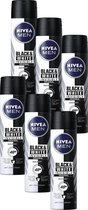 NIVEA MEN Invisible for Black & White Power - 6 x 150 ml - Voordeelverpakking - Deodorant Spray
